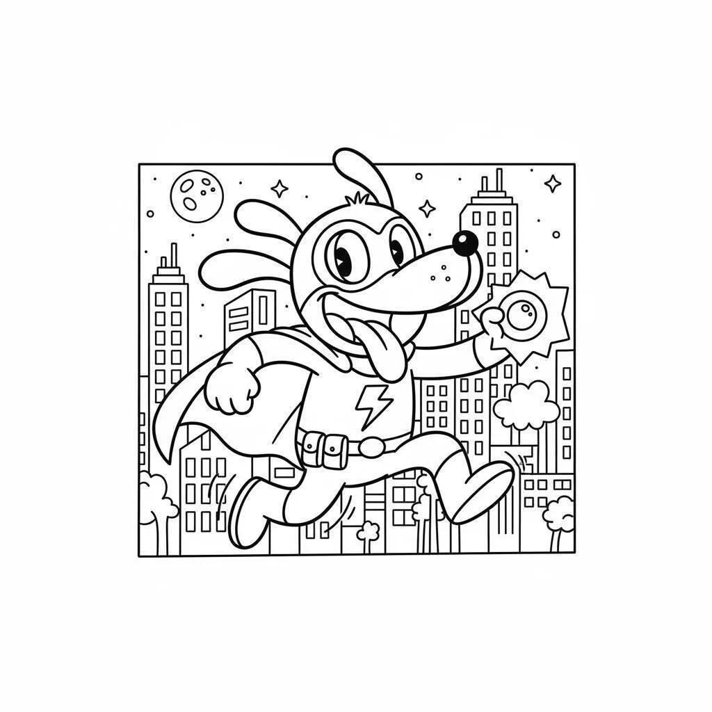 Desenho do Dog Man Correndo para colorir