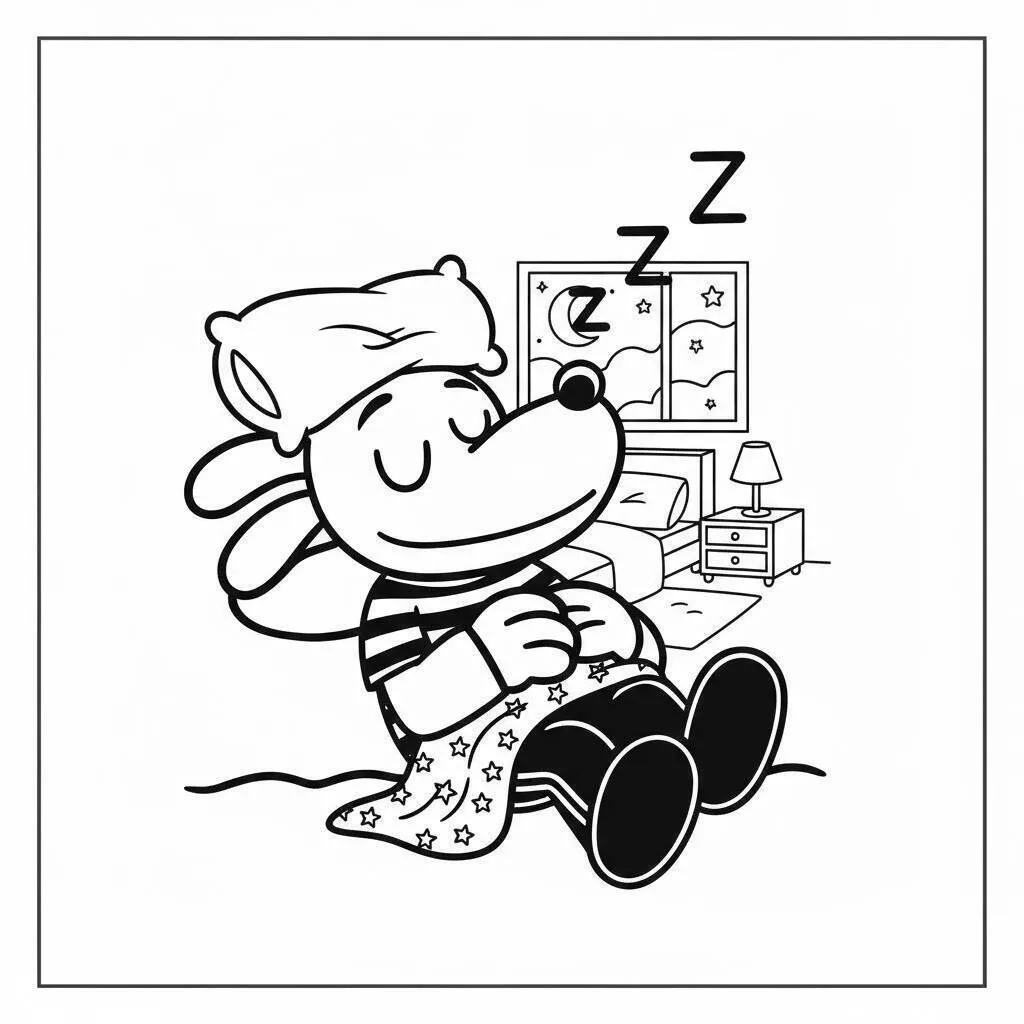 Desenho do Dog Man Dormindo para colorir