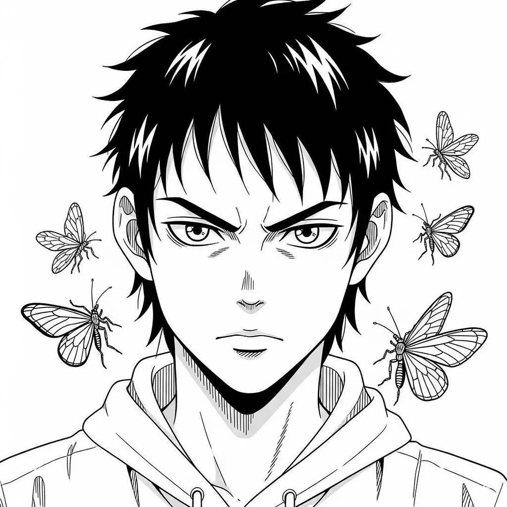 Desenho do Shino em Estilo Realista para Colorir